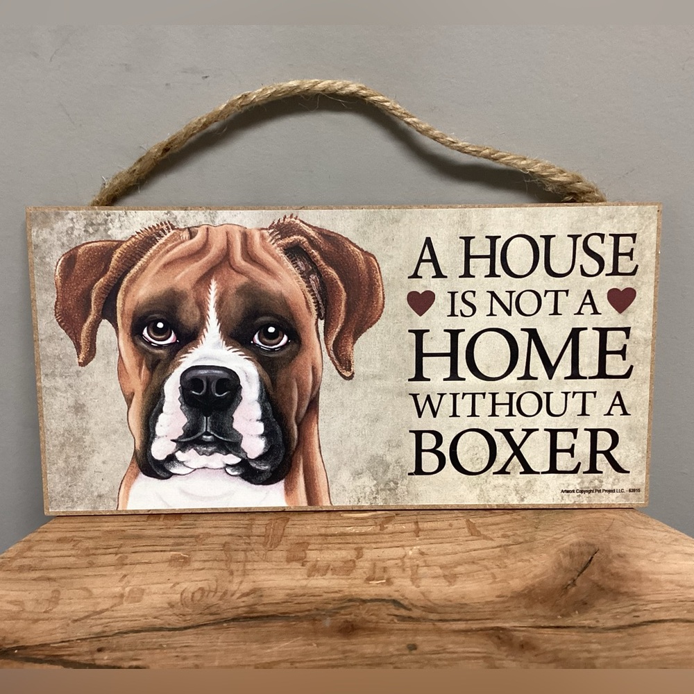 🟤 Boxer Dog Sign - Made In The USA - Like New Condition - Colorful - Cute